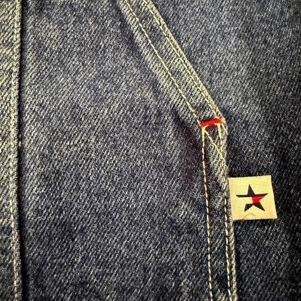 Tommy Hilfiger Girls Denim Jean Jacket‎ Blue Red Stars USA Patriotic - Medium